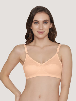 Manvi Non Padded Cotton Everyday Bra-L.PEACH