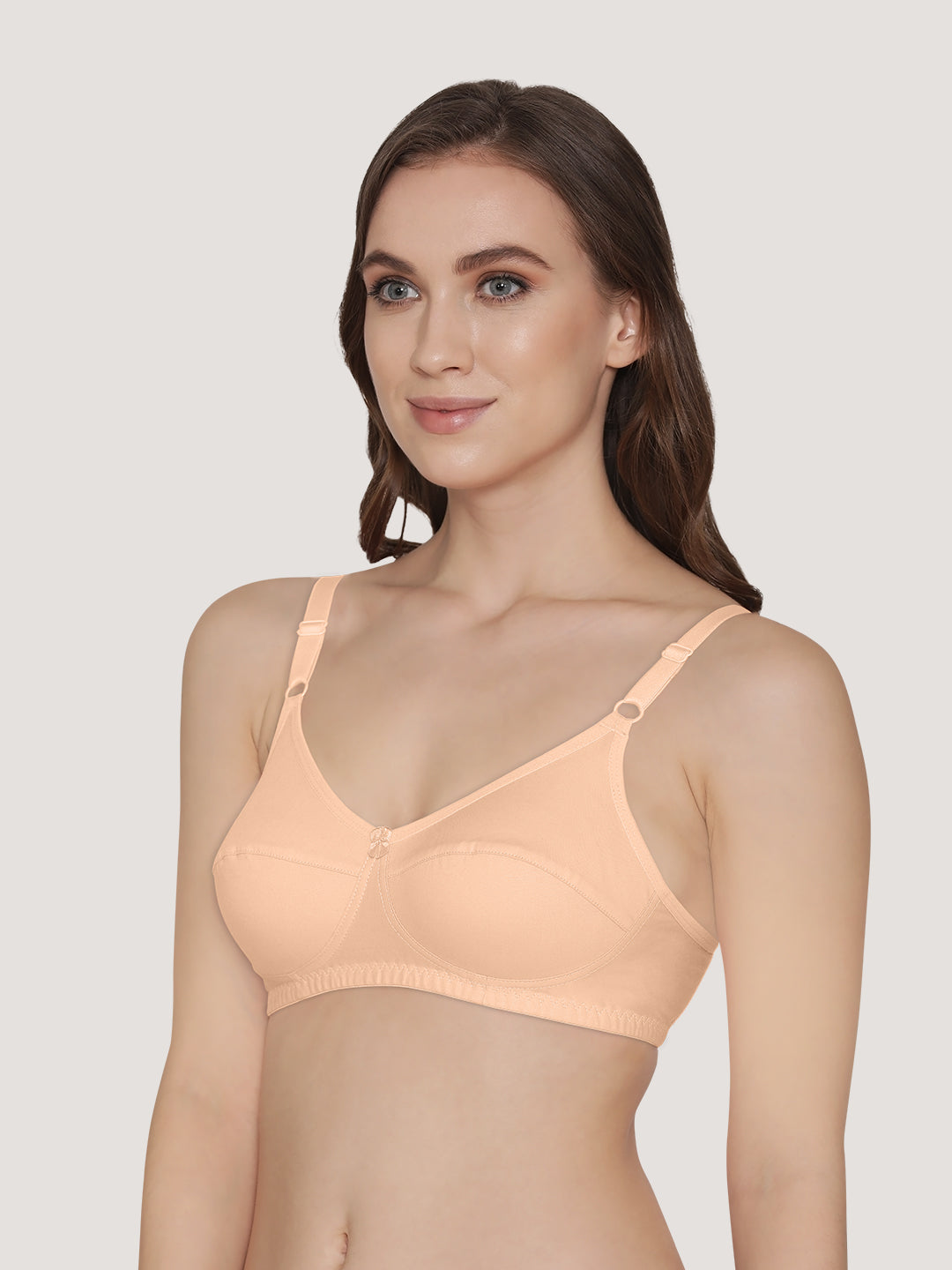 Manvi Non Padded Cotton Everyday Bra-L.PEACH