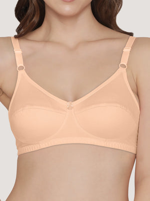 Manvi Non Padded Cotton Everyday Bra-L.PEACH