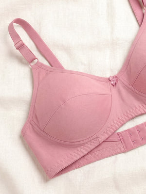 K LINGERIE Manvi Women's Non Padded Wirefree Cotton Everyday Bra-MAROON SKIN PINK