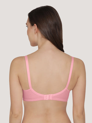 Manvi Non Padded Cotton Everyday Bra-PINK