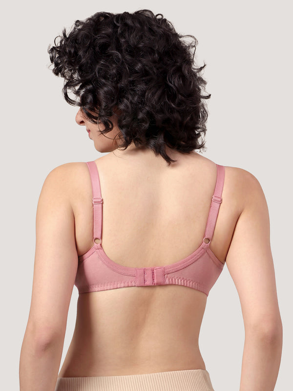 K LINGERIE Manvi Women's Non Padded Wirefree Cotton Everyday Bra- PINK PINK PINK