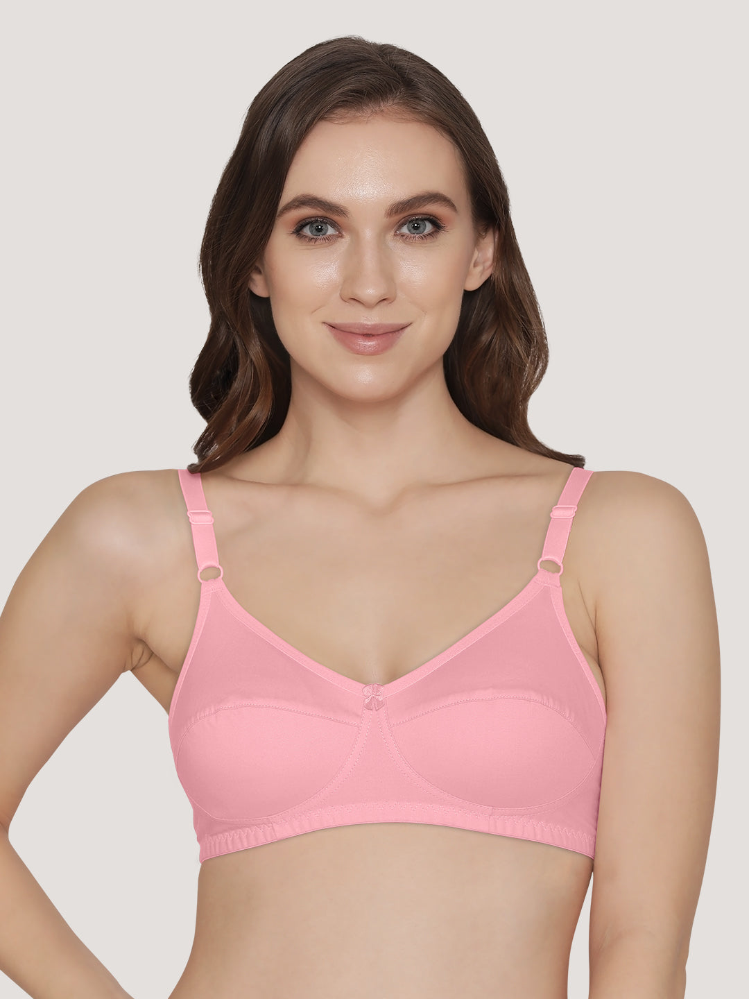 Manvi Non Padded Cotton Everyday Bra-PINK