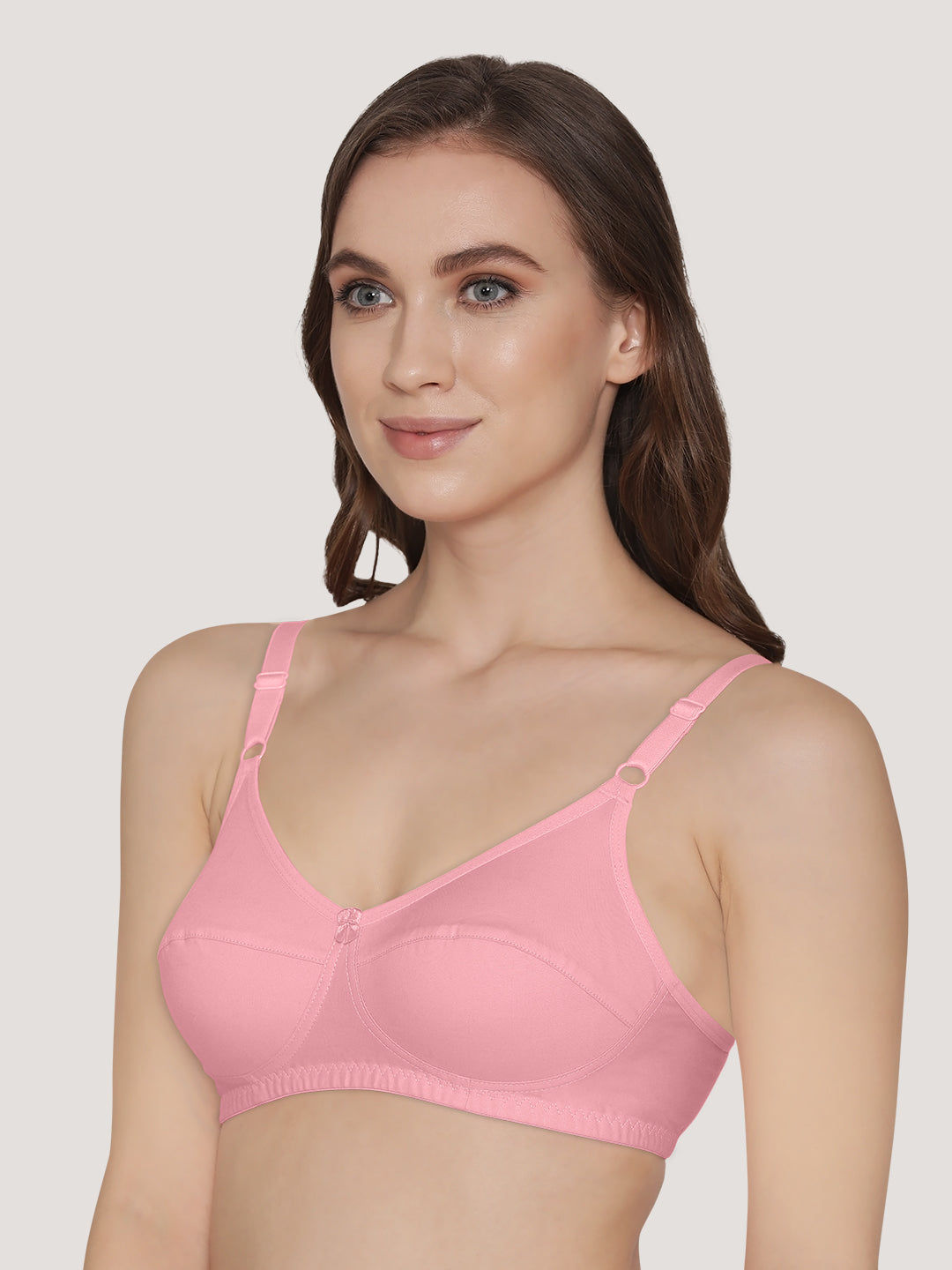 Manvi Non Padded Cotton Everyday Bra-PINK