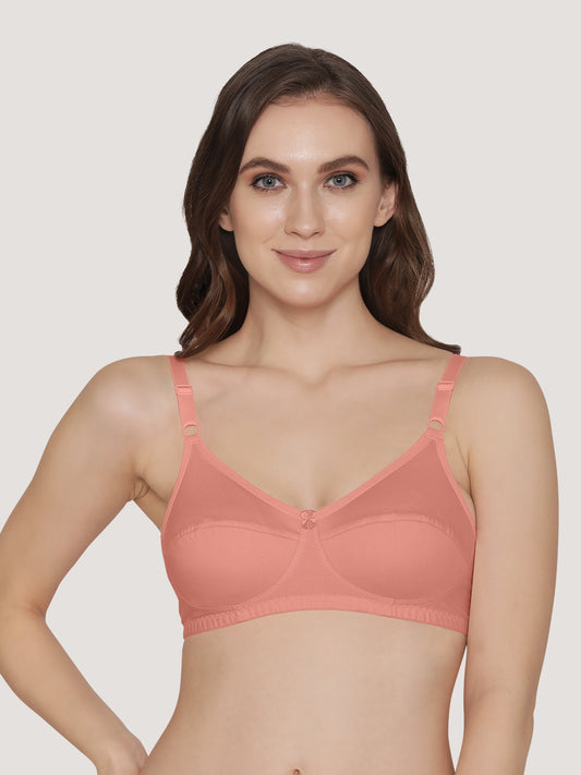 Manvi Non Padded Cotton Everyday Bra-ROSE