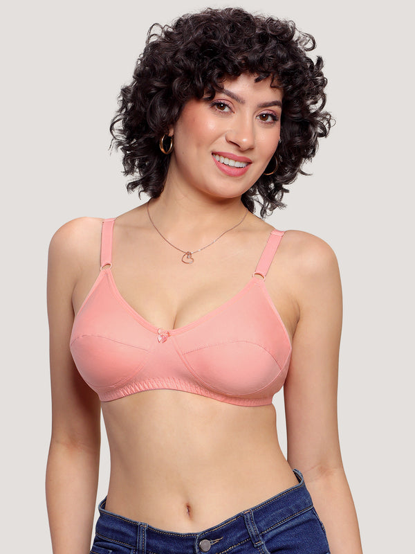 K LINGERIE Manvi Women's Non Padded Wirefree Cotton Everyday Bra-BLACK WHITE ROSE
