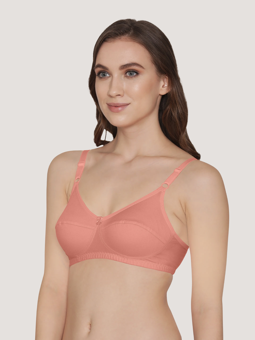 Manvi Non Padded Cotton Everyday Bra-ROSE