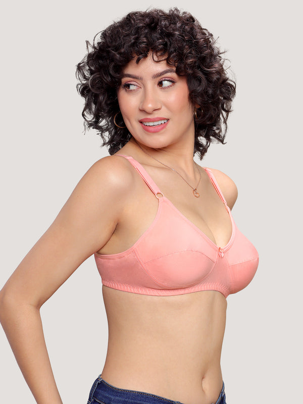 K LINGERIE Manvi Women's Non Padded Wirefree Cotton Everyday Bra-BLACK WHITE ROSE