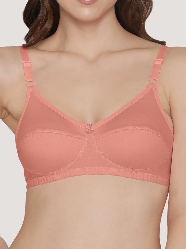 Manvi Non Padded Cotton Everyday Bra-ROSE