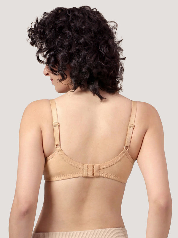 K LINGERIE Manvi Women's Non Padded Wirefree Cotton Everyday Bra-SKIN SKIN SKIN