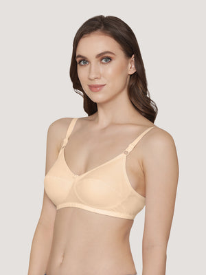 Manvi Non Padded Cotton Everyday Bra-SKIN