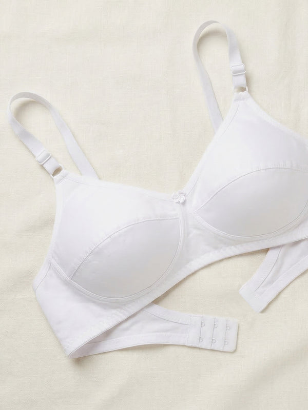K LINGERIE Manvi Women's Non Padded Wirefree Cotton Everyday Bra-BLACK WHITE ROSE