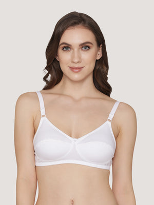 Manvi Non Padded Cotton Everyday Bra-WHITE