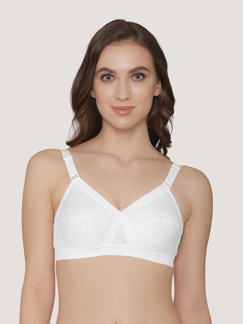 K LINGERIE Cross Care Women's Full Coverage Non Padded Wirefree Minimizer Bra