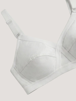 K LINGERIE Cross Care Women's Full Coverage Non Padded Wirefree Minimizer Bra-WHITE WHITE