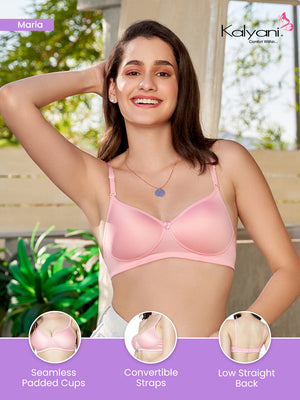 Maria Light Padded Fuller Cups Everyday Bra | Pack of 3-D.RUST FAWN D.PINK