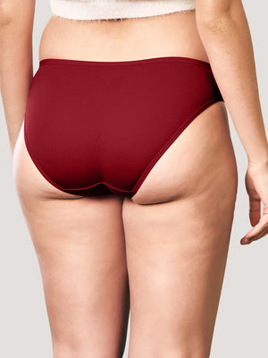 Reeva Seamless Low Waist Bikini Panty | Pack of 3-MAROON MAROON MAROON