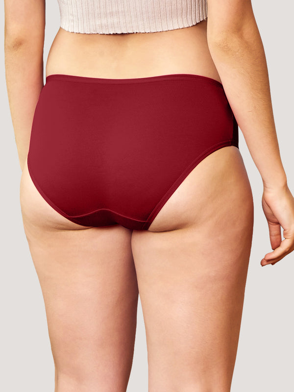 Vami Medium Coverage Panties for Girls | Pack of 3-ONION RUST OLIVE MAROON