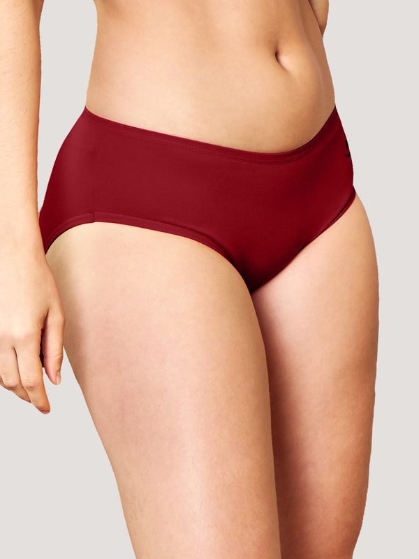 Vami Medium Coverage Panties for Girls | Pack of 3-NUDE MAROON BLACK