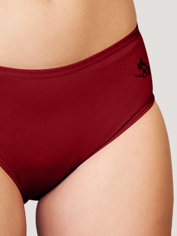 Vami Medium Coverage Panties for Girls | Pack of 3-MAROON MAROON MAROON