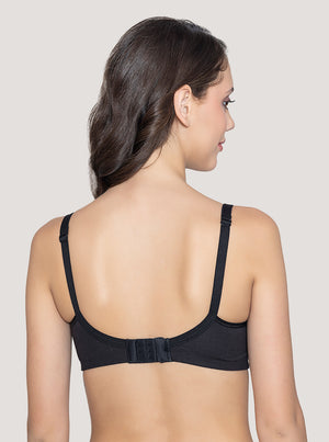 Martin Non-Padded Seamless Cups Moulded Bras with Cushioned Straps | Pack of 3 | FAWN WHITE BLACK