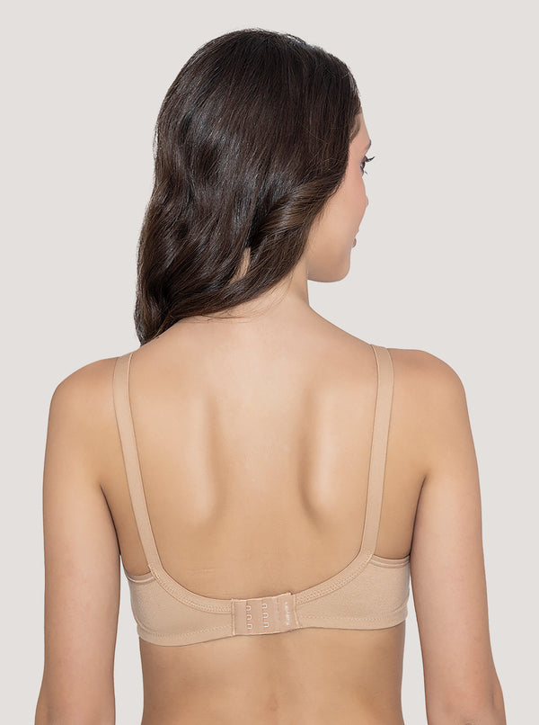 Martin Non-Padded Seamless Cups Moulded Bras with Cushioned Straps | Pack of 3 | CAMEL CAMEL CAMEL
