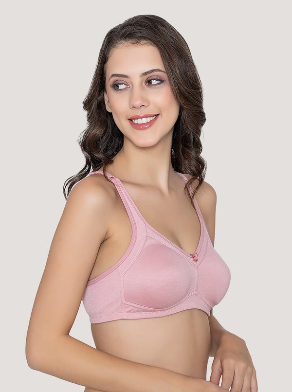 Martin Non-Padded Seamless Cups Moulded Bras with Cushioned Straps | Pack of 3 | CAMEL WHITE ONION