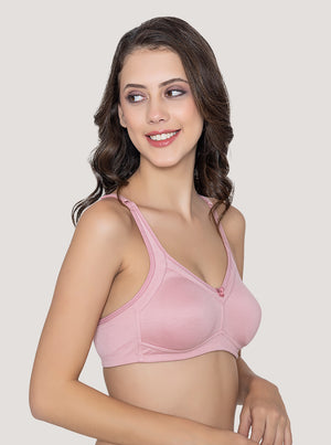 Martin Non-Padded Seamless Cups Moulded Bras with Cushioned Straps | Pack of 3 | FAWN WHITE ONION