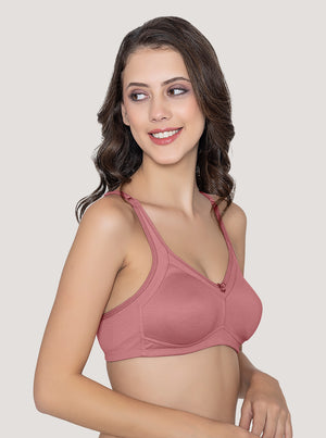 Martin Non-Padded Seamless Cups Moulded Bras with Cushioned Straps | Pack of 3 | WOOD ROSE WOOD ROSE WOOD ROSE