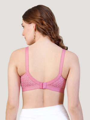 Kalyani Maxine Cross Over Front Full Coverage Cotton Minimizer Bra Pack of 2-BLUSH BLUSH