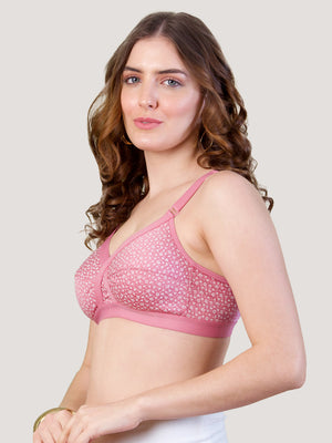 Kalyani Maxine Cross Over Front Full Coverage Cotton Minimizer Bra Pack of 2-BLUSH BLUSH