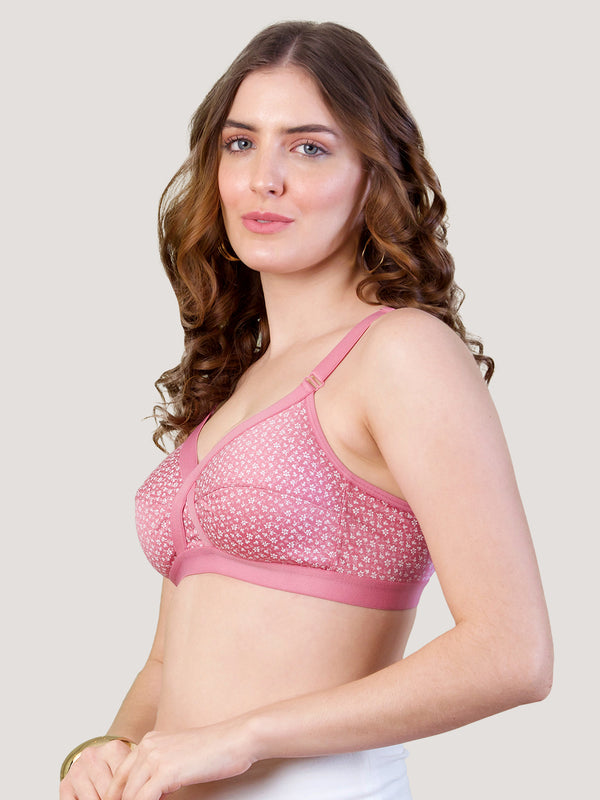 Kalyani Maxine Cross Over Front Full Coverage Cotton Minimizer Bra Pack of 2-BLUSH BLUSH