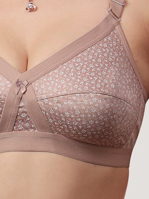 Kalyani Maxine Cross Over Front Full Coverage Cotton Minimizer Bra Pack of 2-BLUSH FAWN