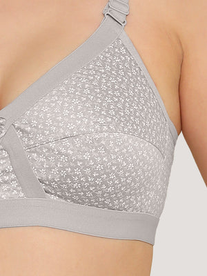 Kalyani Maxine Cross Over Front Full Coverage Cotton Minimizer Bra Pack of 2-L.GREY L.GREY