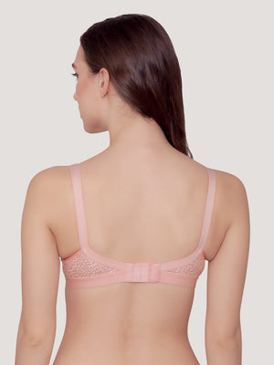 Kalyani Maxine Cross Over Front Full Coverage Cotton Minimizer Bra Pack of 2-ROSE ROSE