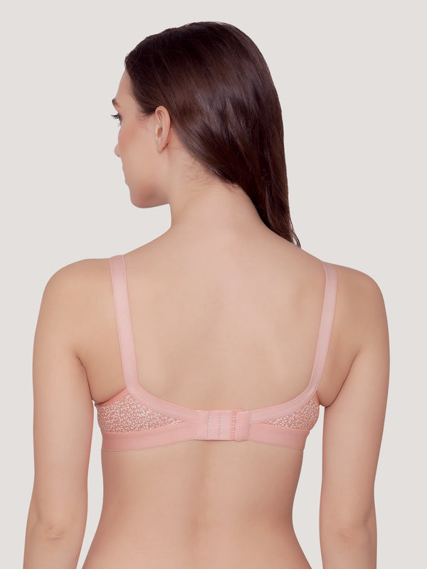 Kalyani Maxine Cross Over Front Full Coverage Cotton Minimizer Bra Pack of 2-ROSE ROSE