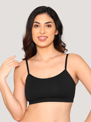 Mia Full Coverage Cotton Beginners Bra | Pack of 3-BLACK BLACK BLACK