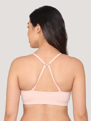 Mia Full Coverage Cotton Beginners Bra | Pack of 3-PINK P.PEACH BLACK