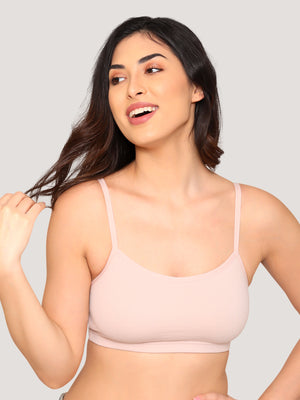 Mia Full Coverage Cotton Beginners Bra | Pack of 3-BLACK NUDE P.PEACH