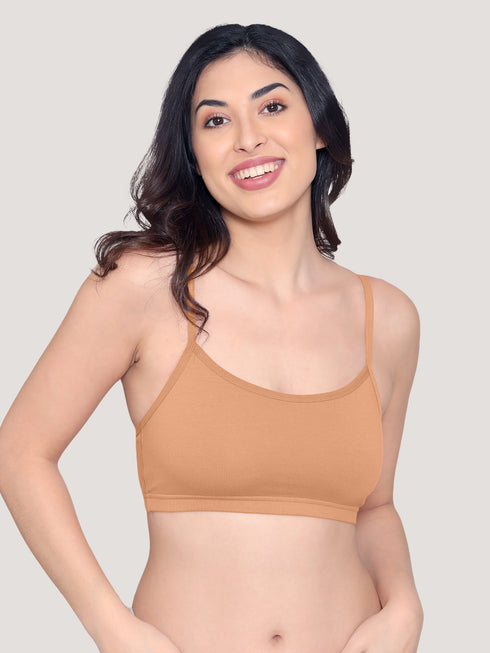 Kalyani Mia Full Coverage Double Layered Cups Cotton Beginners Bra | Pack of 3