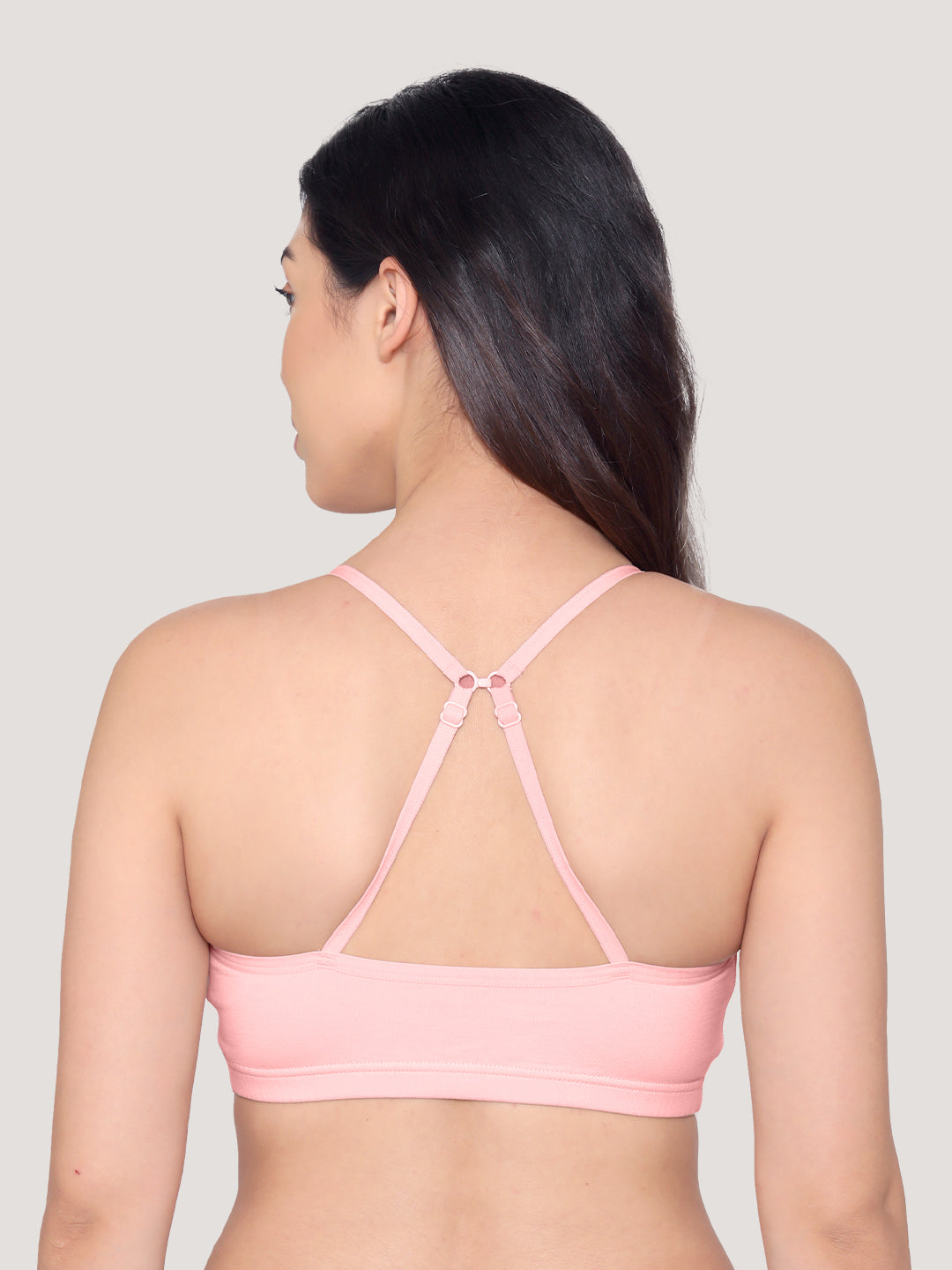 Mia Full Coverage Cotton Beginners Bra | Pack of 3-PINK P.PEACH BLACK