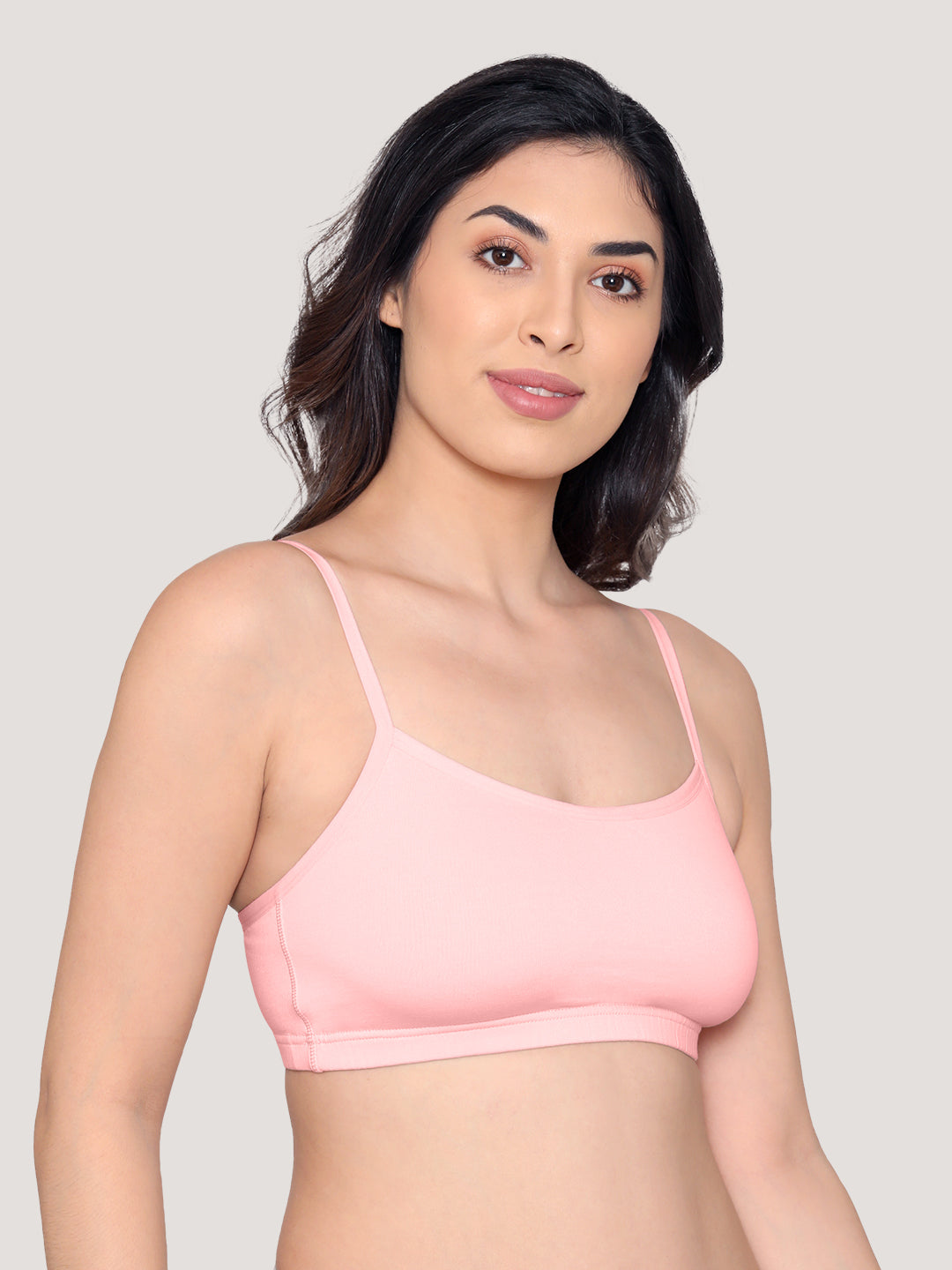 Mia Full Coverage Cotton Beginners Bra | Pack of 3-PINK P.PEACH BLACK