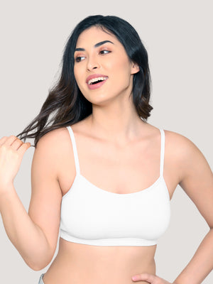 Mia Full Coverage Cotton Beginners Bra | Pack of 3-BLACK NUDE WHITE