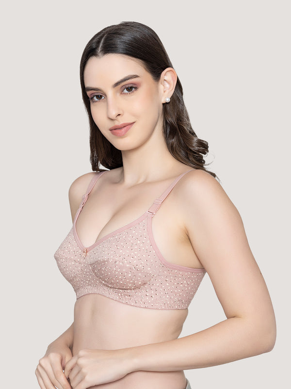 Mini Everyday Printed Bra for Women | Pack of 2-FAWN