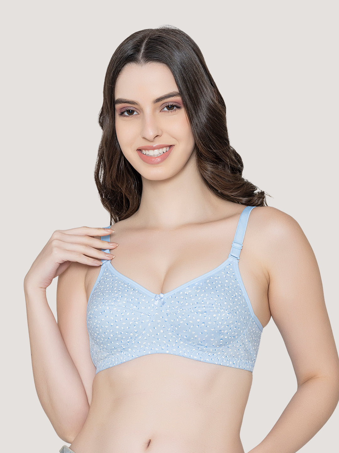 Mini Everyday Printed Bra for Women | Pack of 2-S.BLUE