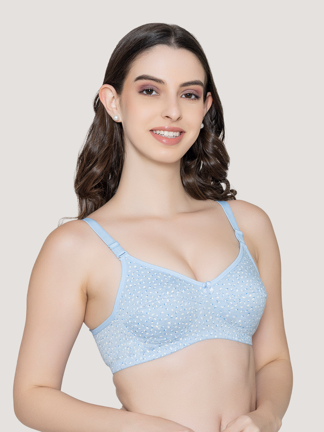 Mini Everyday Printed Bra for Women | Pack of 2-S.BLUE