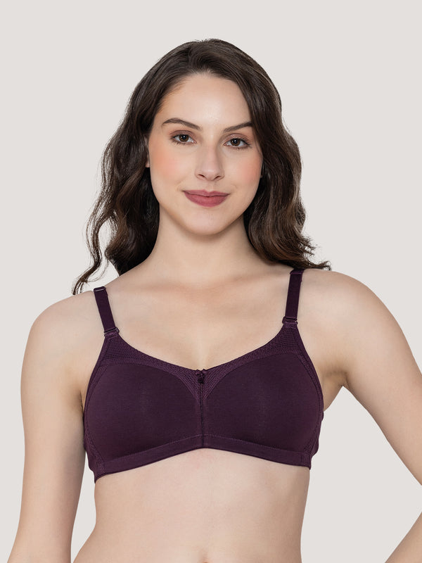 Moody Non Padded Everyday Bra-BURGUNDY