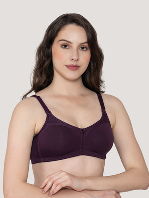 Moody Non Padded Everyday Bra-BURGUNDY