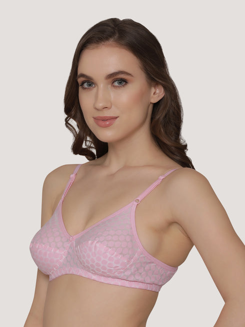 Kalyani Moon Wirefree Printed Cotton Polka Dot Daily Wear Bra | Pack of 3