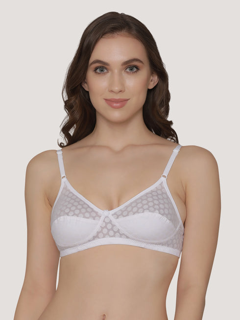 Kalyani Moon Wirefree Printed Cotton Polka Dot Daily Wear Bra | Pack of 3